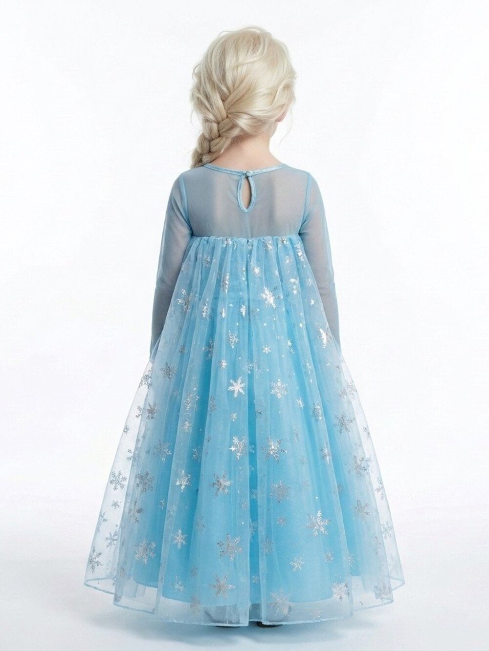 Ice Queen Inspired Blue Princess Dress Snowflake Tulle - Picture 2 of 3